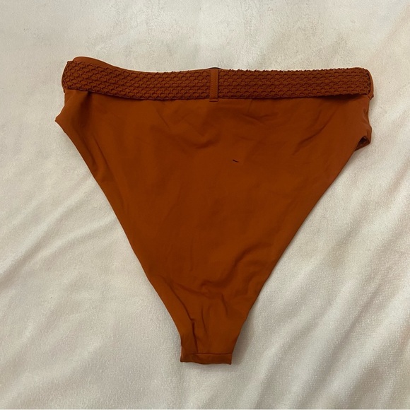 New! WeWoreWhat Emily High Waisted Belted Bikini Bottoms, Bran 1192 - Picture 6 of 10